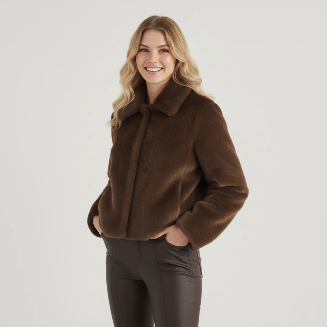 Kurze Teddy Jacke für Damen