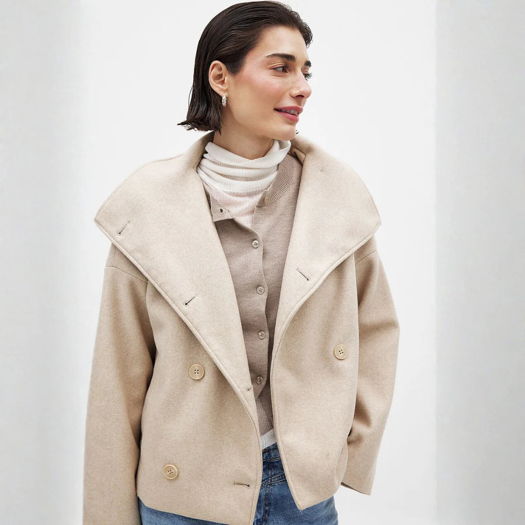 Kurzmantel mit doppeltem Verschluss für Damen