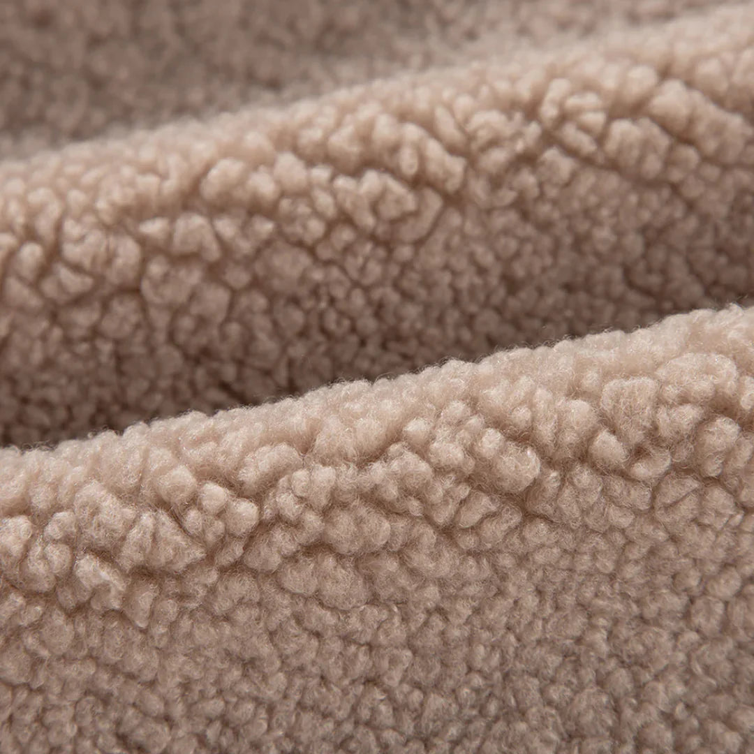 Reißverschlusstaschen Teddy Jacke für Damen | Flauschige Winterjacke