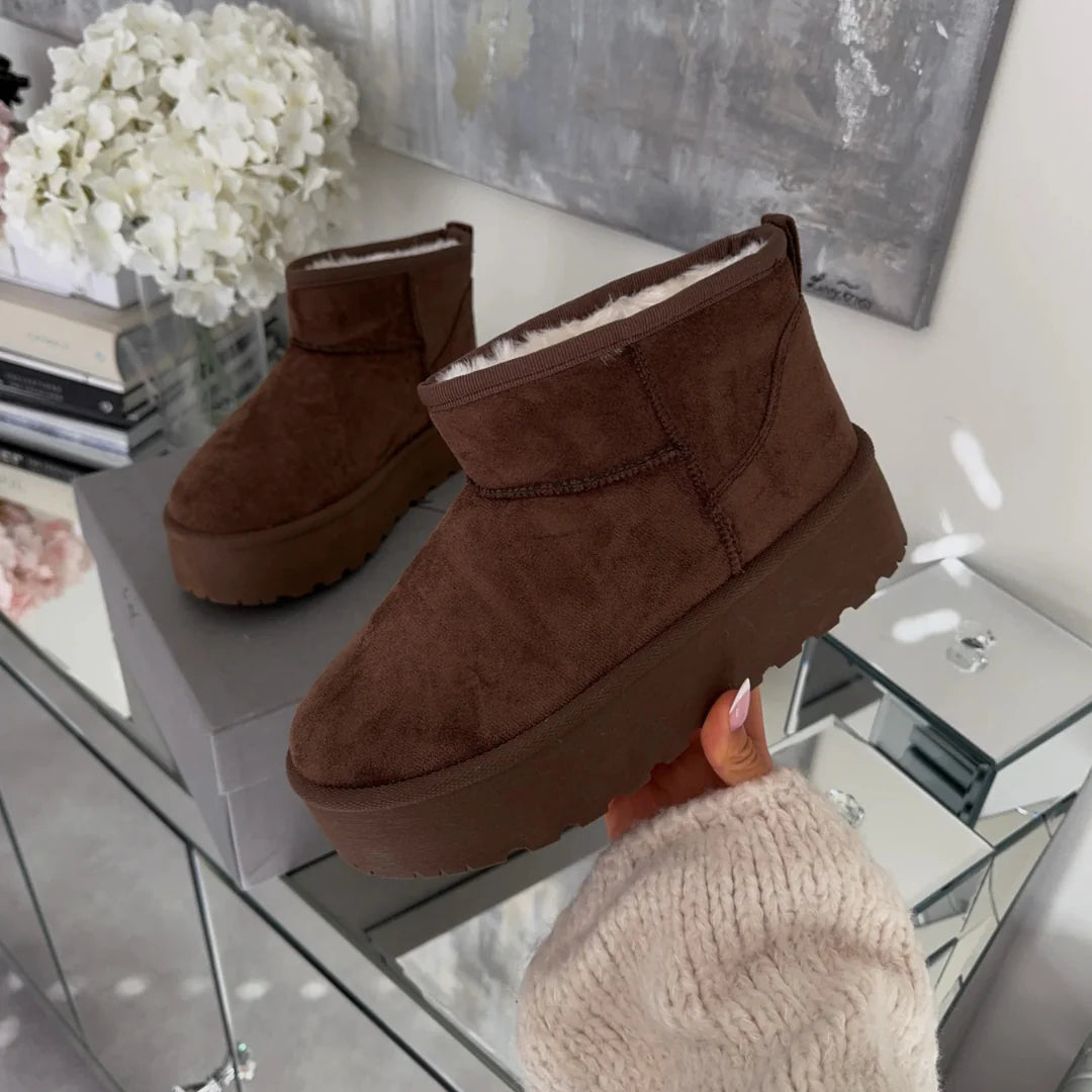 Gefütterte Plateau-Stiefel für Damen