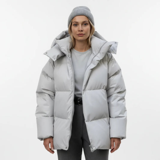 Winter Pufferjacke Damen mit Kapuze | Stehkragen