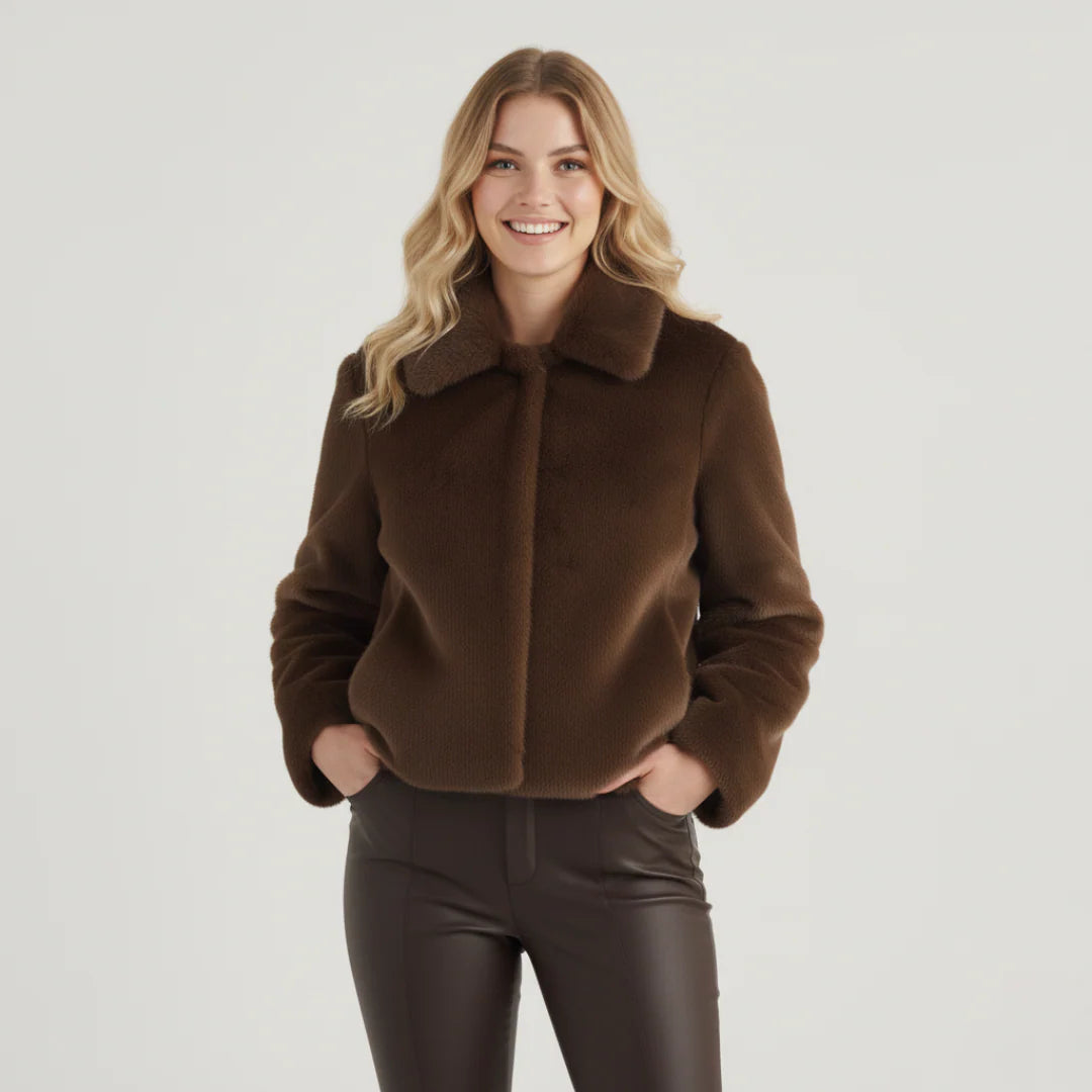Kurze Teddy Jacke für Damen