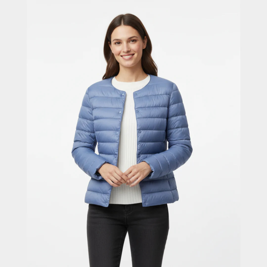 Gesteppten Daunenjacke für Damen | Frontreißverschluss