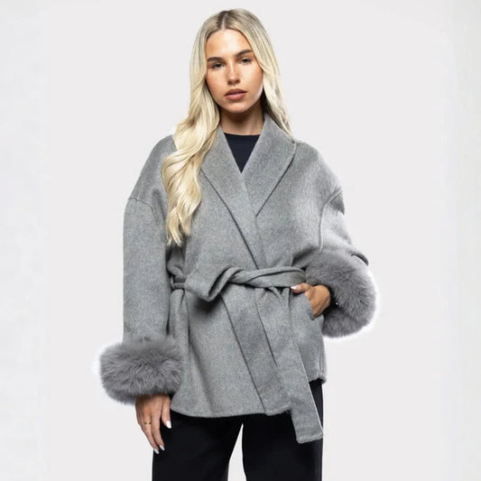 Damen-Wintermäntel mit Imitationsfell | Klassisches Design