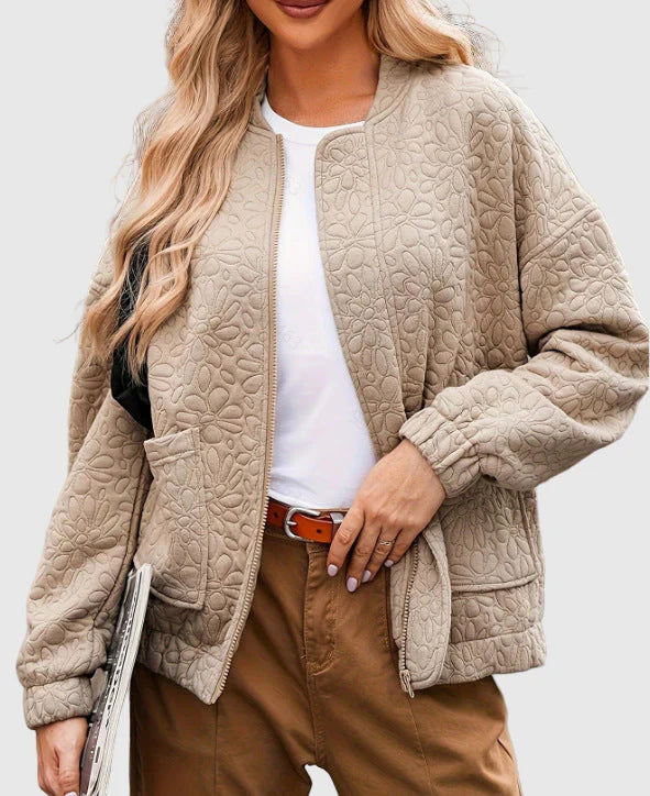 Jacke Damen Übergang mit floralem Muster | Leicht & Kurz