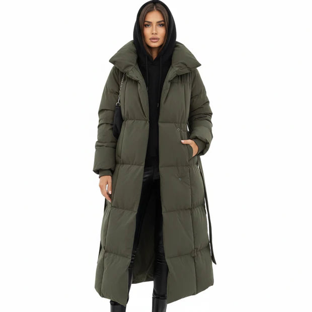 Übergroßer Parka Winterjacke für Damen | Design mit Gürtel