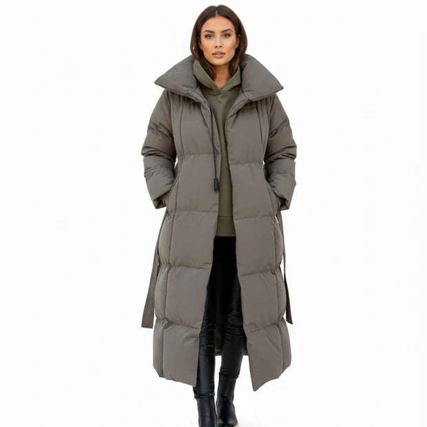 Übergroßer Parka Winterjacke für Damen | Design mit Gürtel